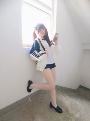 [COS 복지] 이차원 미인 Furukawa kagura - 흰색 실크 체조 스포츠웨어