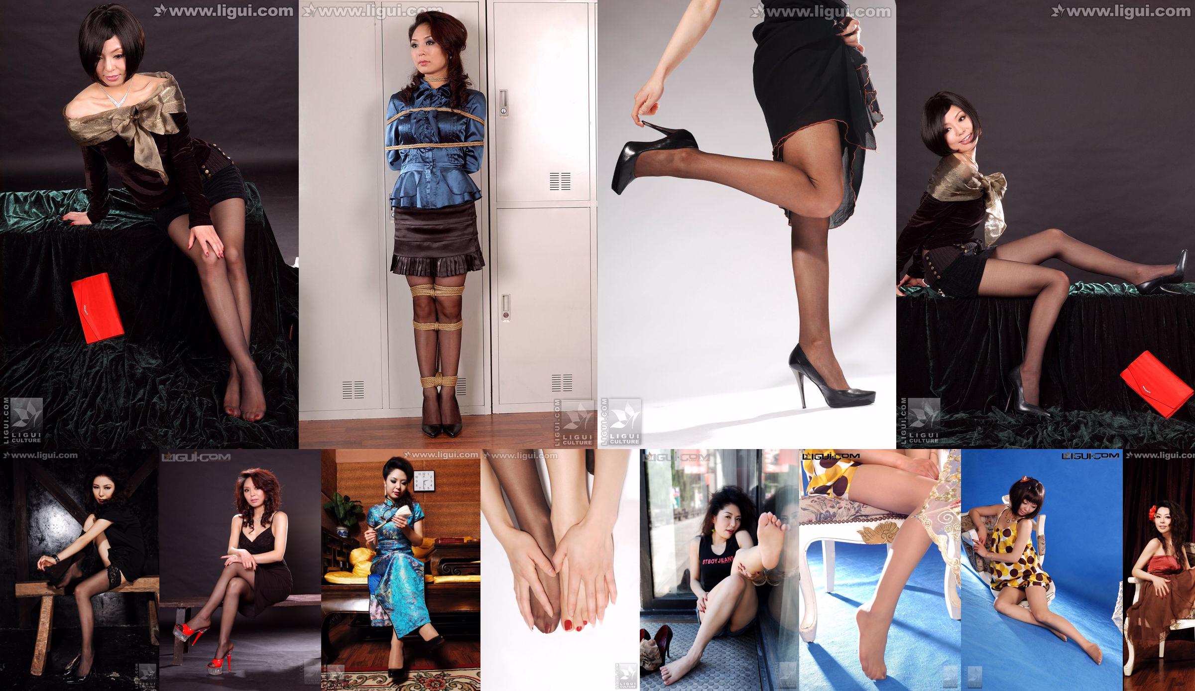 Model Bing Qing "Pemotretan Jalanan Jeans dan Stoking" [丽 柜 LiGui] Silky Foot Photo No.8e0766 Halaman 6