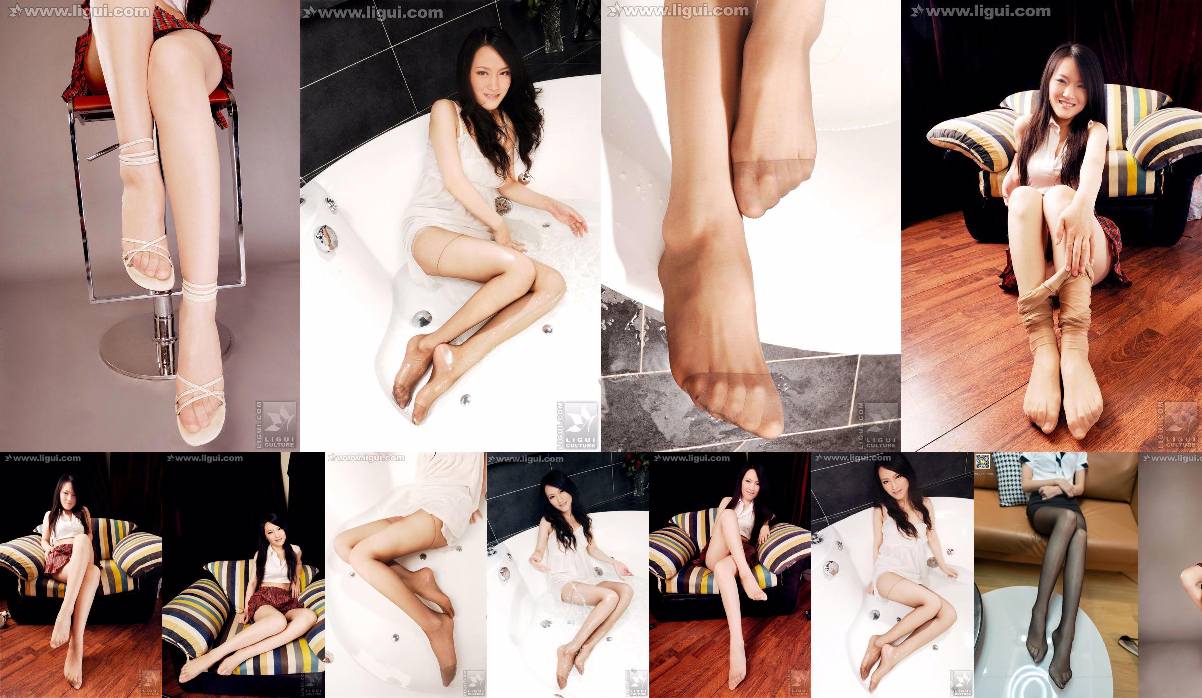 Model Wen Ting "Sweet and Cute Meat Stockings with High Heels" [丽柜LiGui] Photo of beautiful legs and jade feet No.a98096 Page 4
