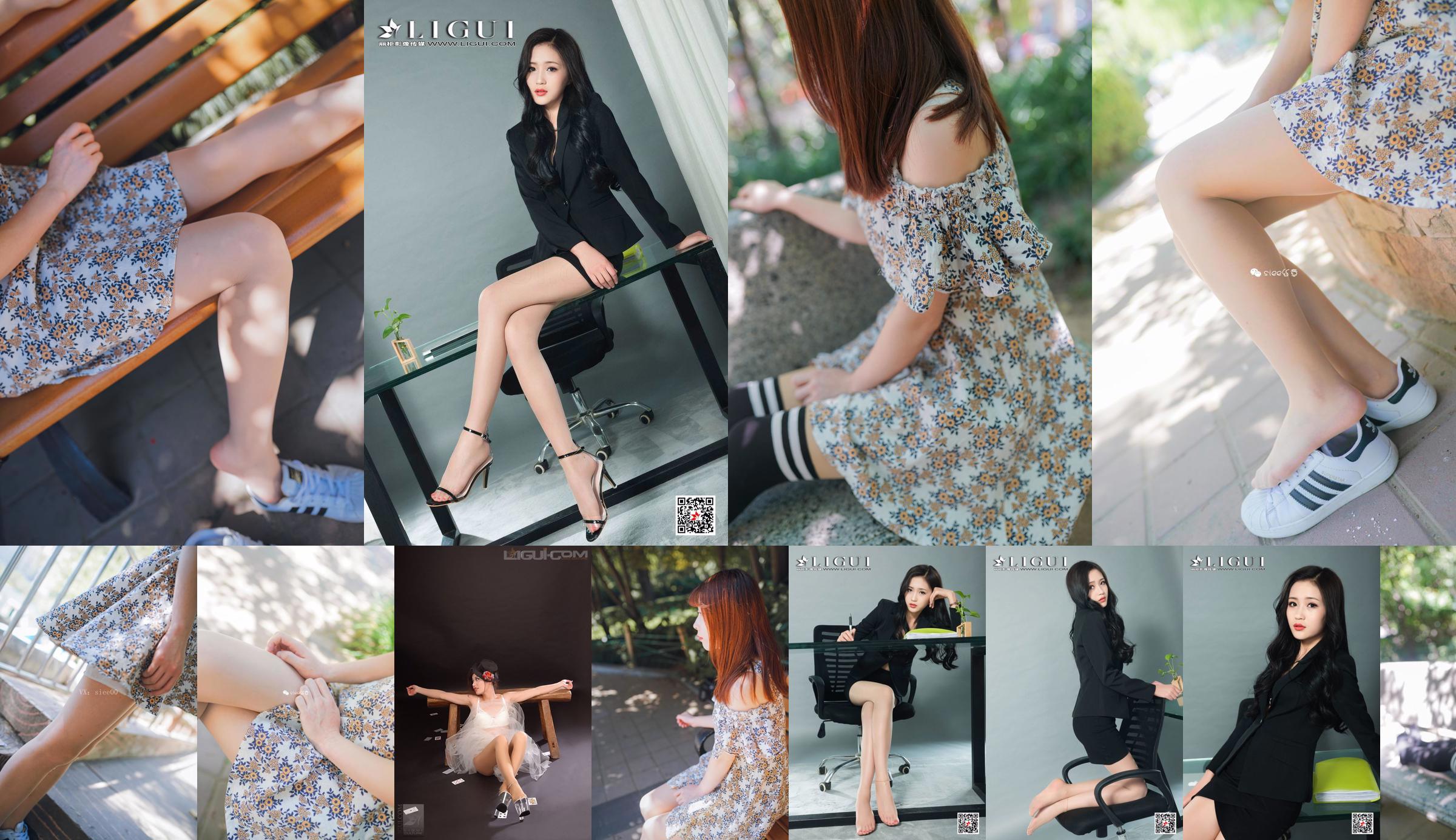 Model Lingling "Milf Show Brand Skills, White Gauze Cool High Heels" [丽 柜 LiGui] Silk Foot Photo Picture No.26a14d Pagina 1